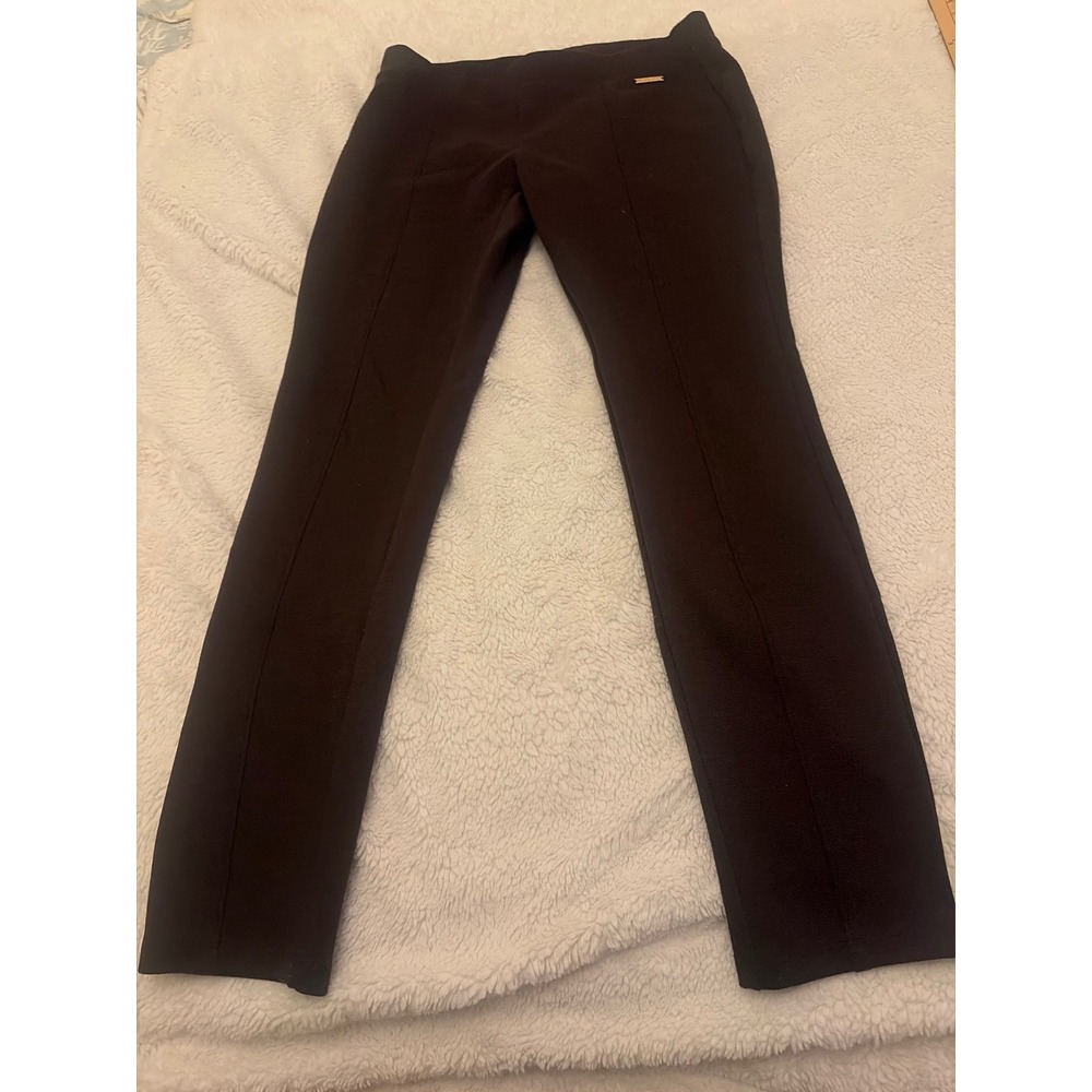 Michael Michael Kors Womens Brown Front Seam Pull On Leggings Size M Gold Logo